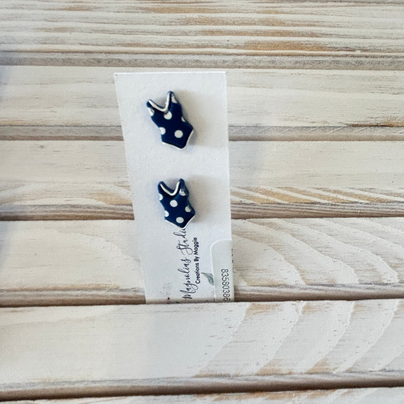Bathing Suit Stud Polymer Clay Earrings