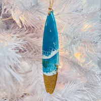 Assorted Surfboard Resin Christmas Ornaments
