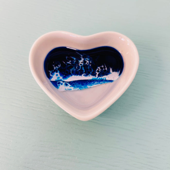 Assorted Resin Poured Heart Ring Dishes