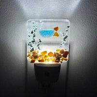 Acrylic Night Lights w/ Coastal Designs in Glass, Sand, Shells Resin Sunshine & Sweet Pea's Costal Decor