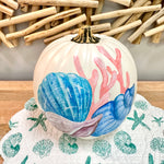 Medium Seashell Hand Painted Pumpkin
