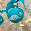 Assorted Hand Painted Coastal Birds Silver Shatter Proof Christmas Ornaments