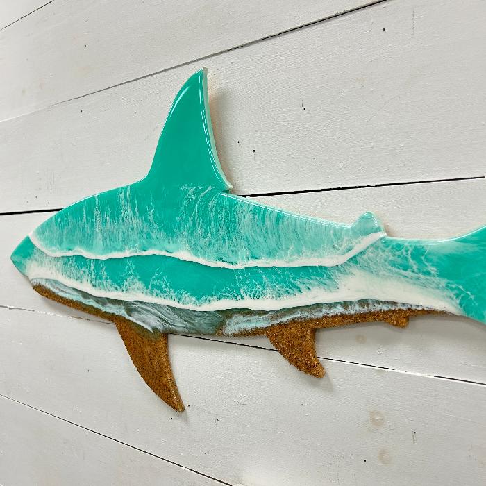 Assorted Beach Inspired Resin Sharks Sunshine & Sweet Peas Coastal Decor