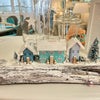 Winter Beach Houses w/ Lighthouse Scene on Driftwood