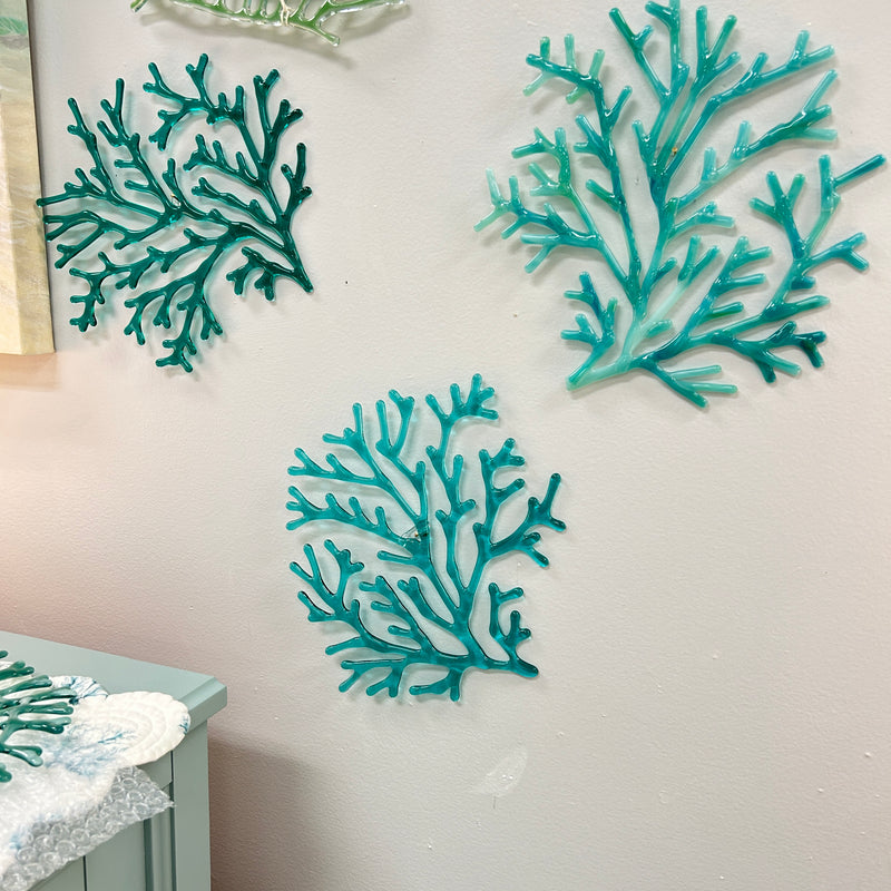 Assorted Glass Coral Wall Decor