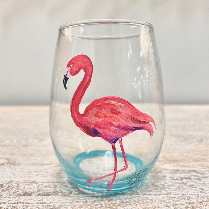 Ocean Inspired Hand Painted Stemless Wine Glasses - Sunshine & Sweet Pea's Coastal Decor