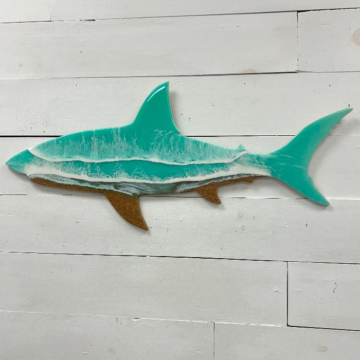 Assorted Beach Inspired Resin Sharks Sunshine & Sweet Peas Coastal Decor