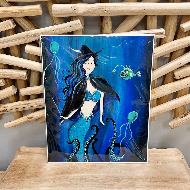 Mermaid Witch w/Sea Creatures Print