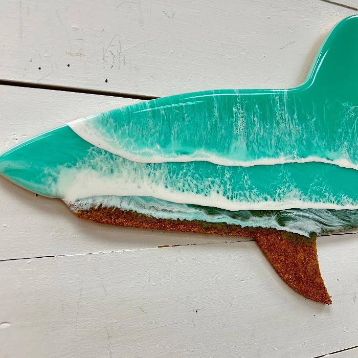 Assorted Beach Inspired Resin Sharks Sunshine & Sweet Peas Coastal Decor