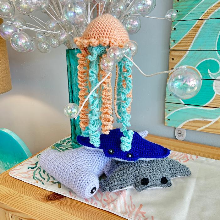 Hand Crocheted Sea Creatures Sunshine & Sweet Peas Coastal Decor