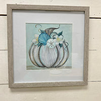 Framed Fall Coastal Pumpkin Prints Sunshine & Sweet Peas Coastal Decor