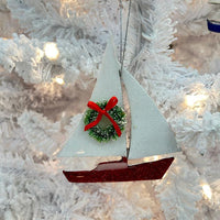 Assorted Sailboat w/Glitter ,resin, &  Embellishments Christmas Ornament Sunshine & Sweet Peas Coastal Decor