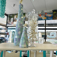 Assorted Clear Glass Holiday Apothecary Jars w/ Lids and Ornament and Starfish Filler Sunshine & Sweet Peas Coastal Decor