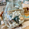 Extra Large Mouthblown Glass Bowl on Driftwood Filled w/ Shells