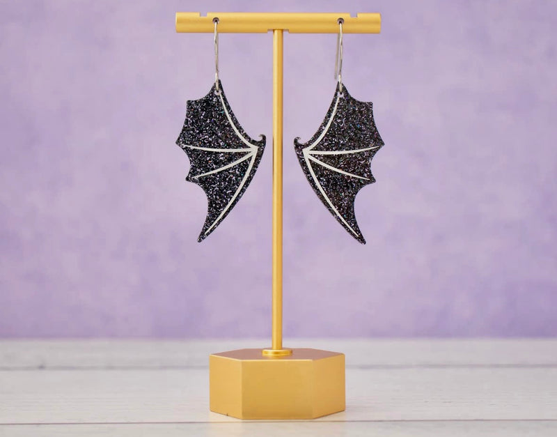 Bat Wings Acrylic Halloween Earrings