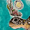 "Be Careful" Sea Turtle Original Painting Sunshine & Sweet Peas Coastal Decor