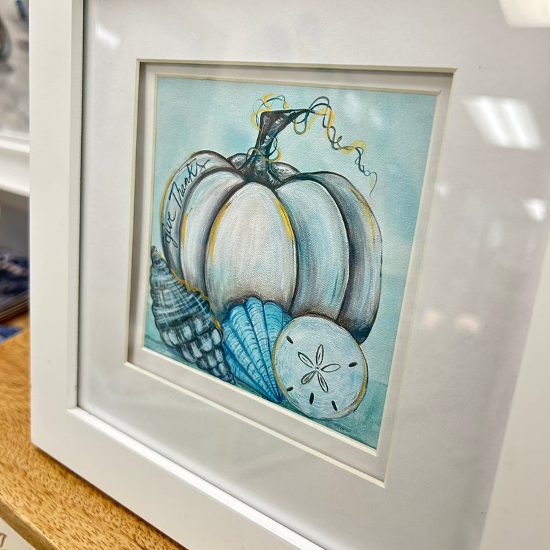 Framed Fall Coastal Pumpkin Prints