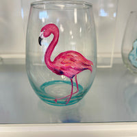 Assorted Ocean Inspired Hand Painted Stemless Wine Glasses - Sunshine & Sweet Pea's Coastal Decor