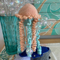 Hand Crocheted Jellyfish Sunshine & Sweet Peas Coastal Decor