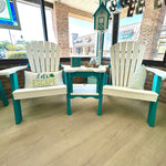White on Aruba Blue Poly Outdoor Furniture Settee