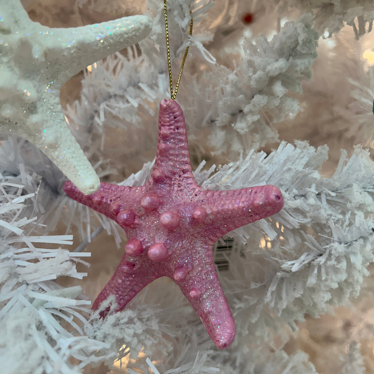 Glittery Starfish Christmas Ornament Sunshine & Sweet Peas Coastal Decor