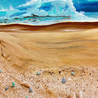 Beach and Seascape Original Painting Sunshine & Sweet Peas Coastal Decor