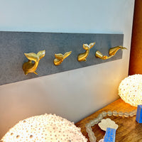 Resin Gold Leaf Whale Tail on Cement