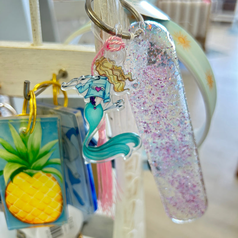 Acrylic Bookmark with Acrylic Mermaid Charm from Original Artwork