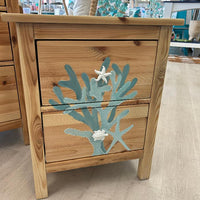 Coastal Dresser and Nightstand Set w/ Hand Painted Original Art Sunshine & Sweet Peas Coastal Decor