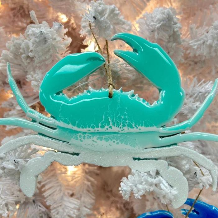 Assorted Crab Resin Christmas Ornament Sunshine & Sweet Peas Costal Decor