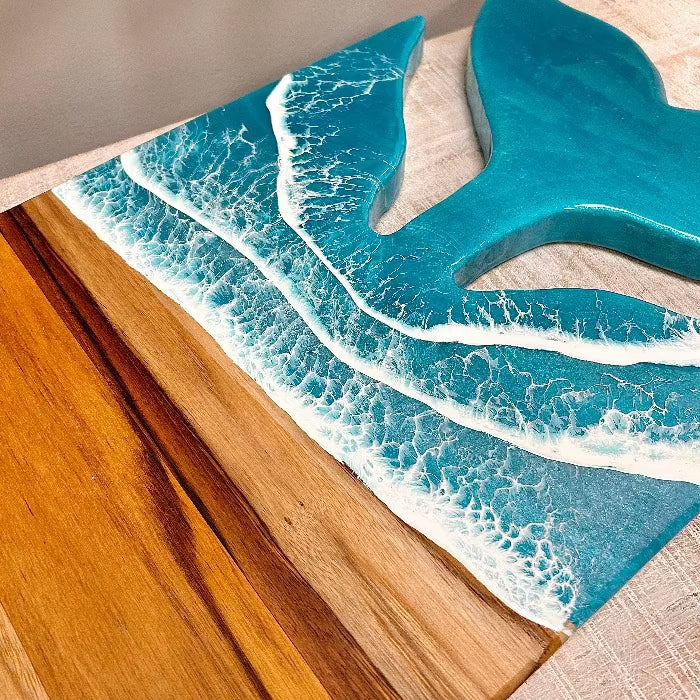 Assorted Teak Beach Inspired Whale Tail Charcuterie/Serving Boards Sunshine & Sweet Peas Coastal Decor