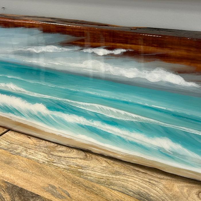 Live Edge Seascape Wall Art Sunshine & Sweet Peas Coastal Decor