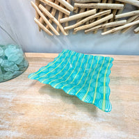 Teal & Green Handmade Decorative Glass Bowl - Sunshine & Sweet Pea's Coastal Decor