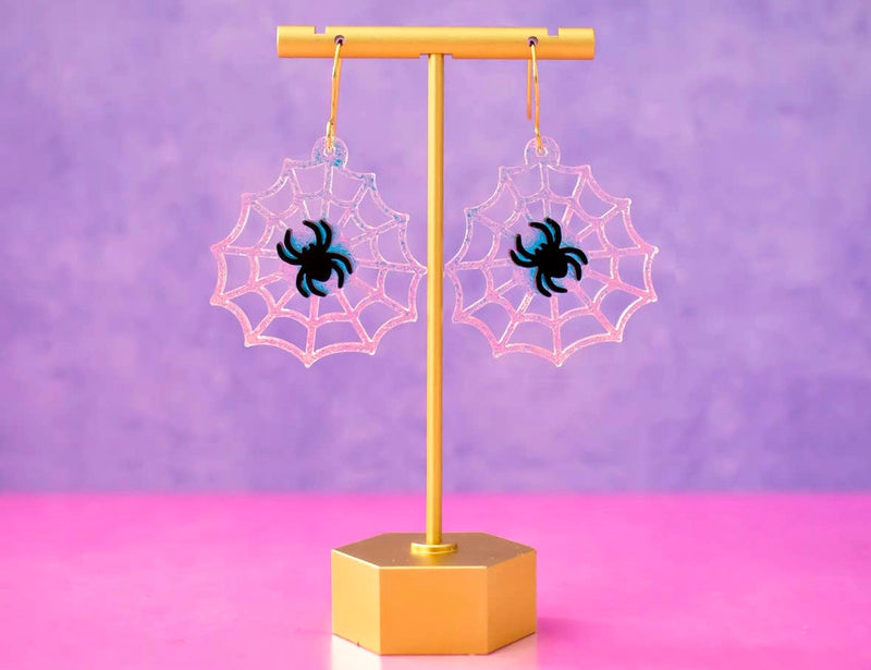 Spider Web Halloween Earrings