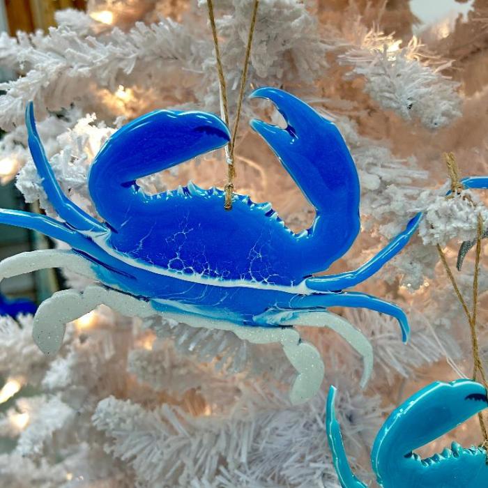 Assorted Crab Resin Christmas Ornament Sunshine & Sweet Peas Costal Decor