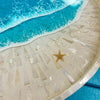 Capiz Shell Inlay Tray w/Teal Resin & Starfish Sunshine & Sweet Peas Coastal Decor