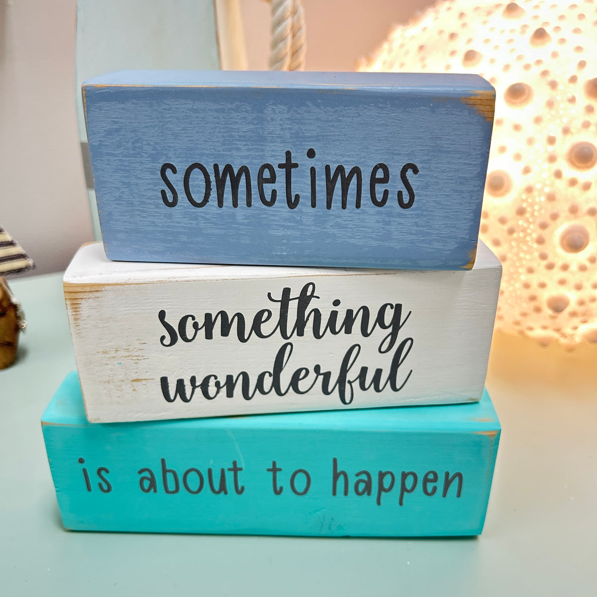 Coastal Wooden Word Blocks