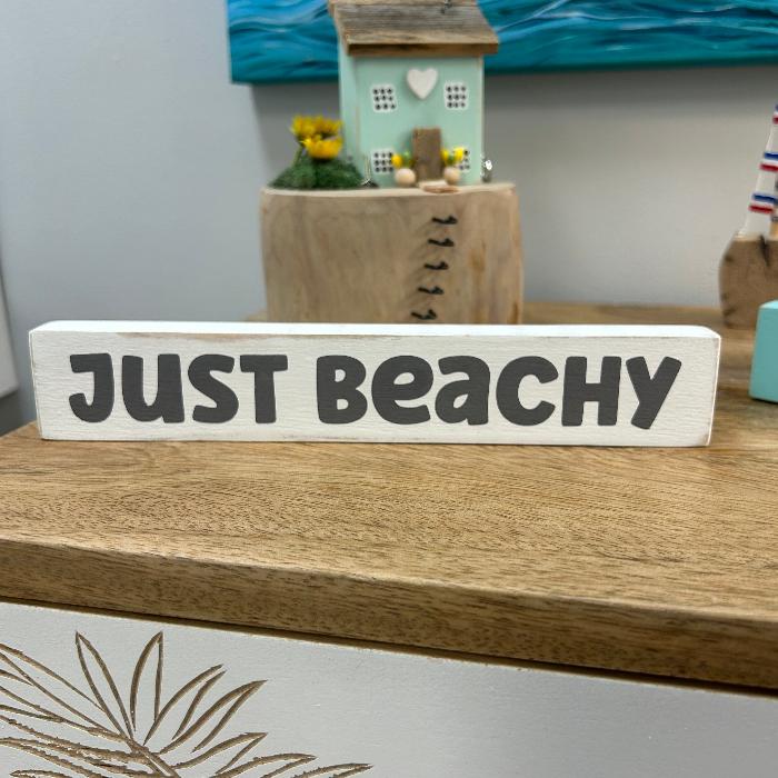 "Just Beachy" Shelf Sitter Sunshine & Sweet Peas Coastal Decor