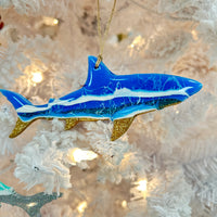 Assorted Shark Resin Christmas Ornaments