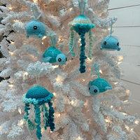 Assorted Crocheted Sea Animal Ornaments Sunshine & Sweet Peas Costal Decor