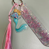 Acrylic Bookmark with Acrylic Mermaid Charm from Original Artwork