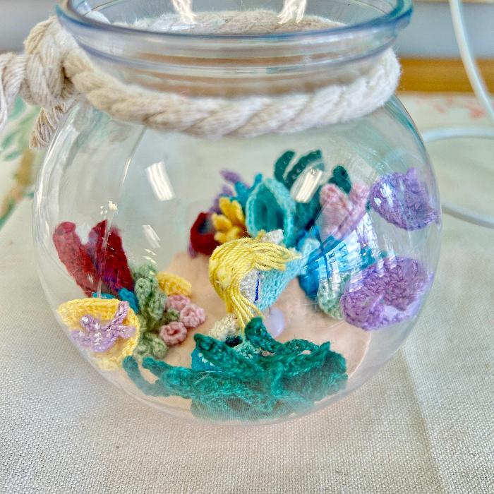 Hand Micro Crocheted Fishbowl w/ Mermaid – Sunshine & Sweet Pea's