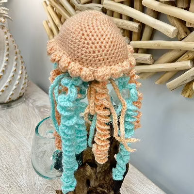 Crocheted Jellyfish Sunshine & Sweet Peas Coastal Decor