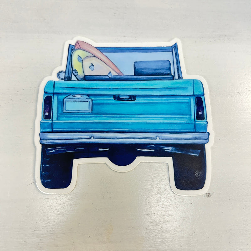 Retro Bronco Surf Weatherproof Sticker