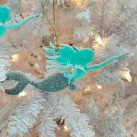 Assorted Swimming Mermaid Resin Christmas Ornament Sunshine & Sweet Peas Costal Decor