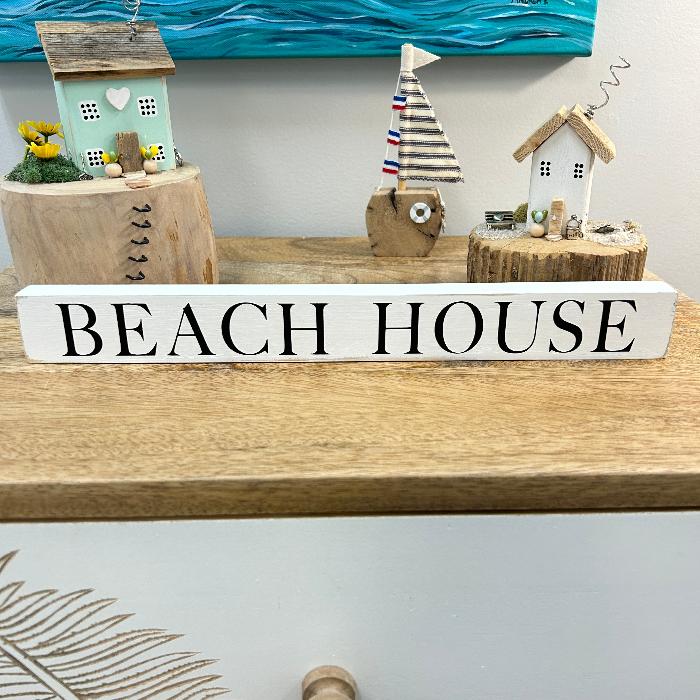 "Beach House" Shelf Sitter Sunshine & Sweet Peas Coastal Decor