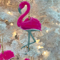 Assorted Flamingo Resin Christmas Ornaments Sunshine & Sweet Peas Coastal Decor