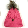 Women's Faux Fur Pom Beanie Hat with Sherpa Lining Sunshine & Sweet Peas Coastal Decor