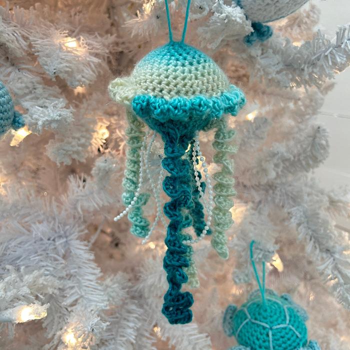 Assorted Crocheted Sea Animal Ornaments Sunshine & Sweet Peas Costal Decor 