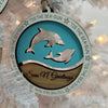 Assorted Round Wooden Dolphin Christmas Ornaments